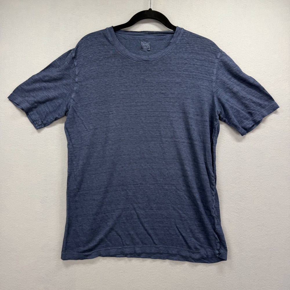 120% Lino T Shirt Mens Blue Medium* Crew Neck Short Sleeve Casual Outdoor Beach